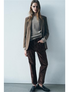 Укороченные бархатистые джинсы bootcut с высокой посадкой— zw collection ZARA 58112102