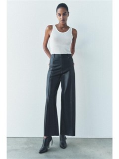 Брюки wide-leg из искусственной кожи — zw collection ZARA 59790633