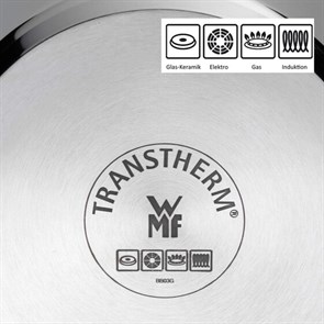 WMF cookware Ø 20 cm approx. 3,3l Premium One Inside scaling vapor hole Cool+ Technology metal lid Cromargan stainless steel brushed suitable for all stove tops including induction dishwasher-safe - фото 5223