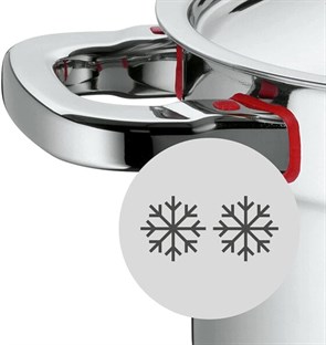 WMF Stock pot Ø 24 cm approx. 8,8l Premium One Inside scaling vapor hole Cool+ Technology metal lid Cromargan stainless steel brushed suitable for all stove tops including induction dishwasher-safe - фото 5267