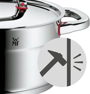 WMF Stock pot Ø 24 cm approx. 8,8l Premium One Inside scaling vapor hole Cool+ Technology metal lid Cromargan stainless steel brushed suitable for all stove tops including induction dishwasher-safe - фото 5269