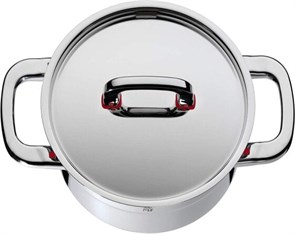 WMF Stock pot Ø 24 cm approx. 8,8l Premium One Inside scaling vapor hole Cool+ Technology metal lid Cromargan stainless steel brushed suitable for all stove tops including induction dishwasher-safe - фото 5272