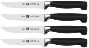Zwilling 140 x 250 mm 4 Star Steak Knife, Set of 4, Stainless Steel - фото 6201