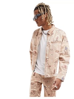 Guess Originals co-ord trucker jacket in beige with all over cowboy print 53453995