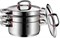 WMF Stock pot Ø 24 cm approx. 8,8l Premium One Inside scaling vapor hole Cool+ Technology metal lid Cromargan stainless steel brushed suitable for all stove tops including induction dishwasher-safe - фото 5273